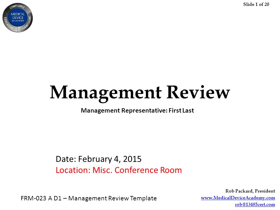 Iso 9001 Management Review Meeting Presentation Slides